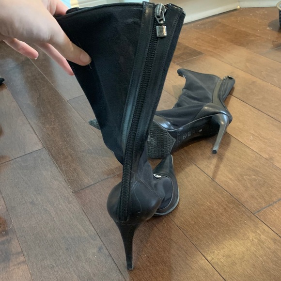 Black heeled vintage designer boots - Picture 3 of 6